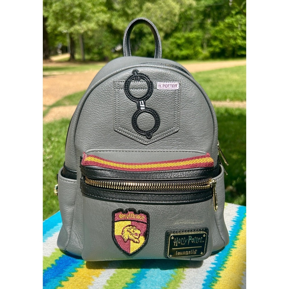 Loungefly Harry Potter Mini Backpack Gryffindor Grey Faux Leather
